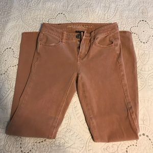 Burgundy stretchy jeans